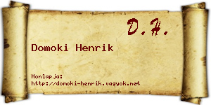 Domoki Henrik névjegykártya